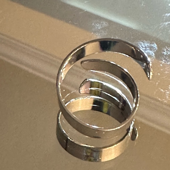 Inhale/Exhale Engraved Positive Affirmation Adjustable Ring in Stainless Steel - Picture 4 of 6